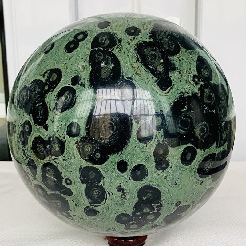 Natural Eye Green Kambaba Jasper Stromatolite Crystal Sphere Ball 6760G