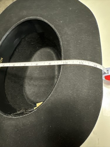 Black Wool Felt Western Cowboy Hat With Turquoise Concho Hat Band Ranchware - Picture 11 of 11