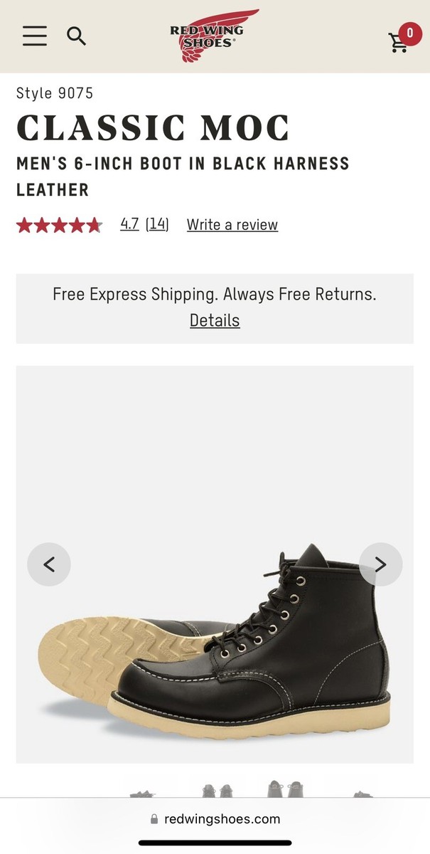 red wing moc toe 9075, size 9.5D Black Clean w/ Box | eBay red wing moc toe 9075, size 9.5D Black Clean w/ Box | eBay