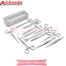 Set of 13 Pieces Basic Minor Surgery Kit Steel Box Surgical Instruments DS-1290