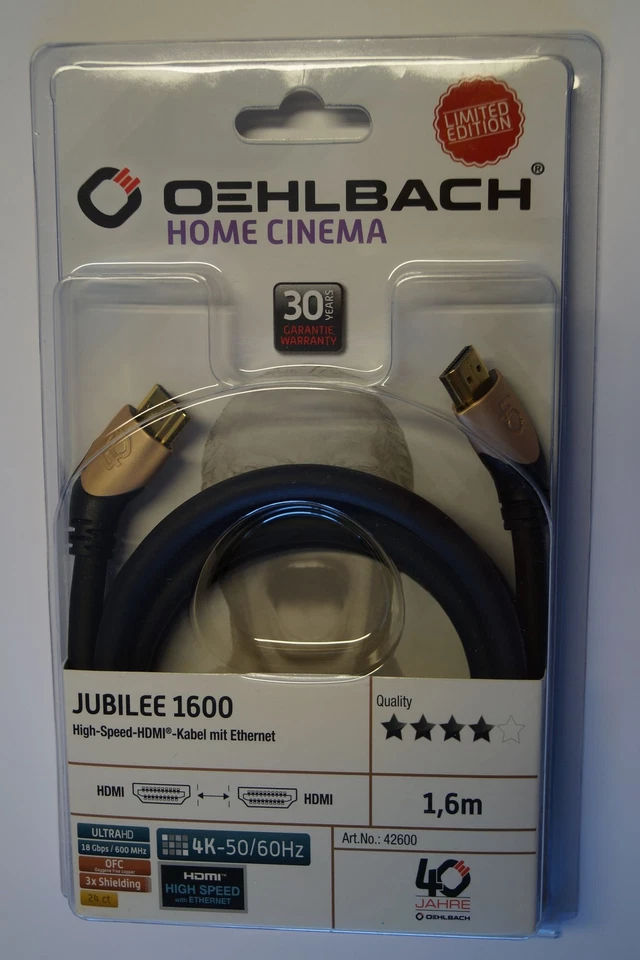 OELBACH Oehlbach Jubilee 1600 4K 3D HDMI Kabel 1 Stück