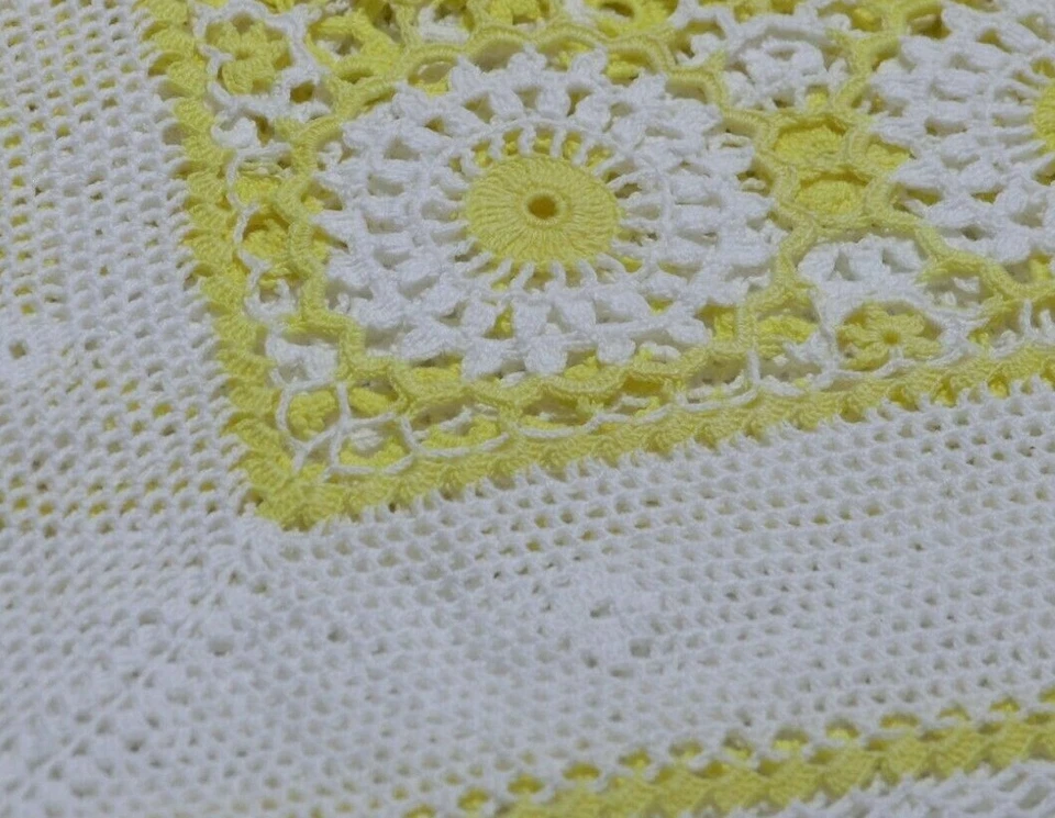 Manta Crochet Vintage Doble Tamaño Filete Algodón 230X240 CM Foto 4 de 4