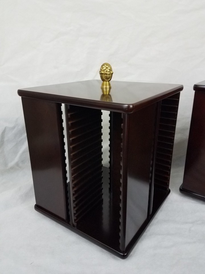 Vintage Bombay Company Solid Wood 64 CD Carousel /Spinning Tabletop