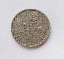 1966 Sixpence (6d) ~ Circulated Coin ~ UK ~ Queen Elizabeth II (QEII) Reign