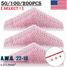 200x Red 22-18 AWG Seal Solder Sleeve Butt Terminals Heat Shrink Wire Connectors