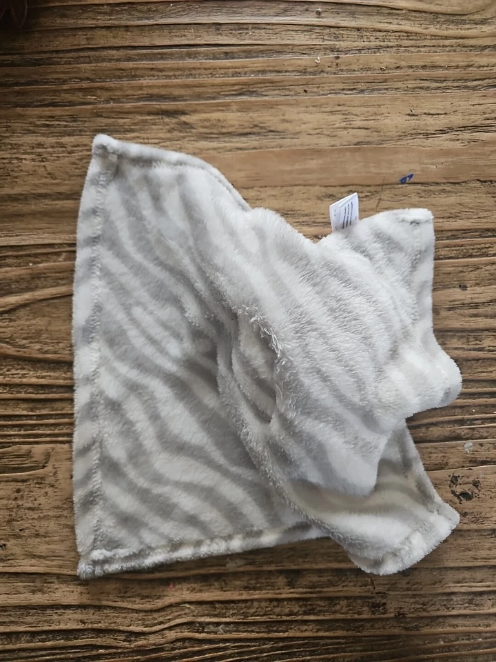 Fisher Price Grey Zebra Baby Comforter Cuddle Lovey Plush Security Blanket Toy - image 3 of 4