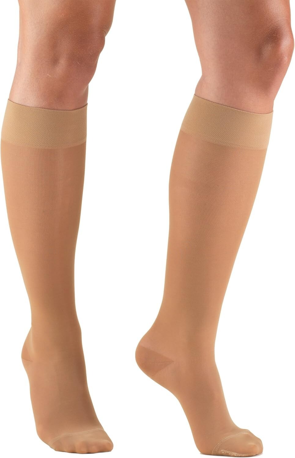 TruForm 1773 Lites Sheer Compression Knee High 15-20mmHg Closed Toe BEIGE Sz L 