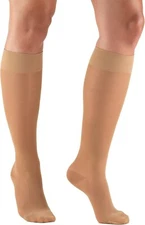 TruForm 1773 Lites Sheer Compression Knee High 15-20mmHg Closed Toe BEIGE Sz L 