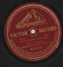 Evan Williams – 78 rpm Victor 64280: Jean (Burleigh); V+