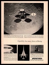 1965 Boeing NASA Lunar Orbiter SST Jet Vertol UH-46A Helicopter Vintage Print Ad
