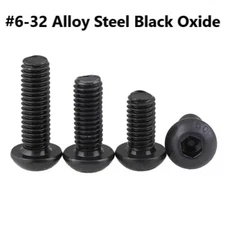 #6-32 Alloy Steel Black Oxide Button Head Socket Cap Screw (1/4" - 1" available)