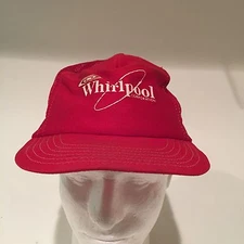 Vintage 80's 90's Rare Whirlpool Appliance Corp Hat Cap Trucker Snapback Red