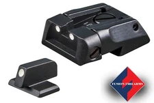 1911 Standard Dovetail Fully Adjustable White Dot Sight Set - Square Front Base