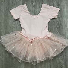 Pink Ballet Dance Leotard Dancina Tulle Size 5 Short Sleeve