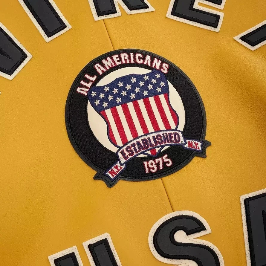 Hombres Avirex Amarillo Bombardero Real American Flight Chaqueta Chaqueta de Cuero para Hombres Regalo Foto 4 de 4