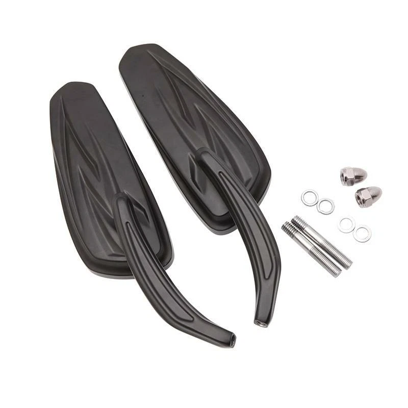 Espejos retrovisores laterales negros especiales para motocicleta Harley Davidson Street Glide Foto 2 de 4