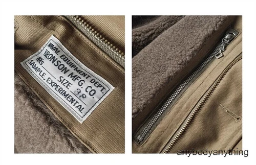 Bronson Heavy-Duty N-1 Deck Jacket Plain Version Jungle Cloth Wool Lined Coat - Picture 12 of 36