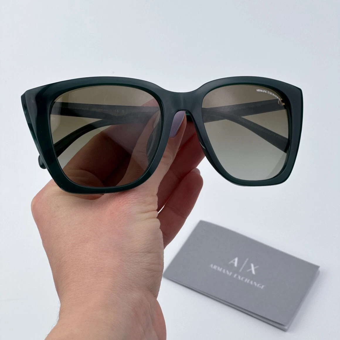 Armani Exchange Women Sunglasses Opaline Green Cat Eye AX4116SU 82428E BRAND NEW Armani Exchange AX4116SU Sunglasses - Go-Optic.com main image 4
