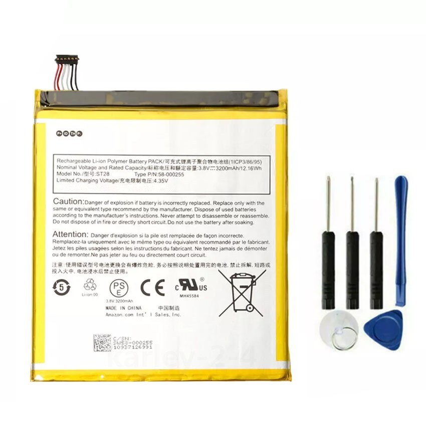 Amazon Tablet Battery 3.8V ST28 MC-308695 58-000255 Replacement-image