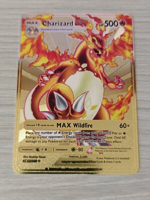 Charizard DX 42/100 ENG Metall Gold Karte Pokemon Sammelkarte PROMO  