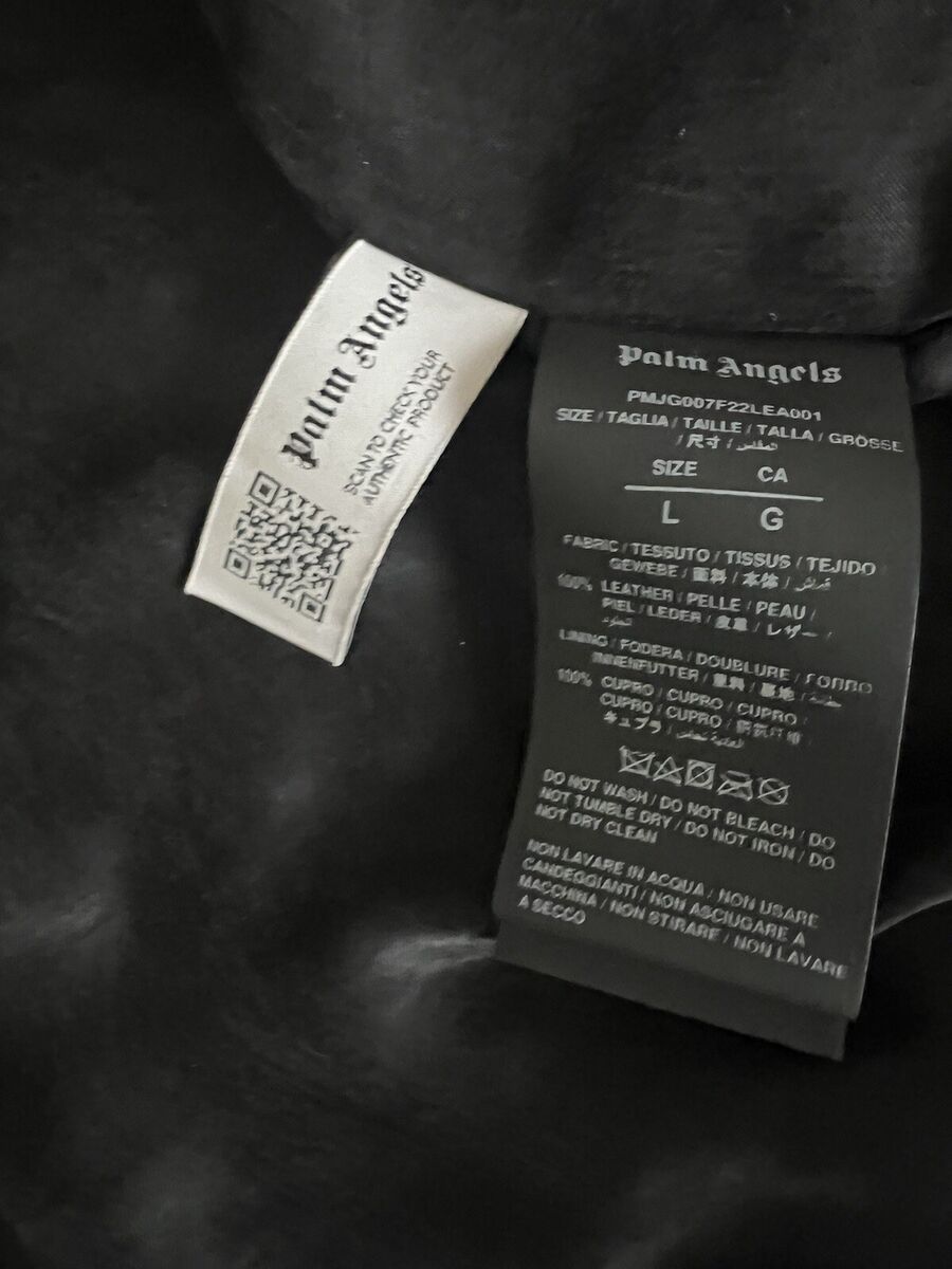 Palm Angels Burning Perfecto Leather Bomber Jacket
