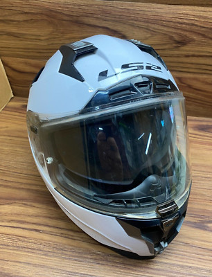 LS2 CHALLENGER F Full Face Helmet USED WITH WEAR 11/18 LARGE 59-60cm White