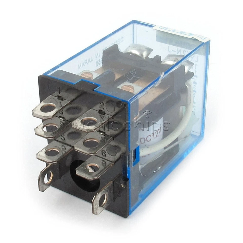 12V 24V 110V 220V AC/DC Coil Power Relay LY2NJ DPDT 8Pin HH62P JQX-13F With Base - Image 2 of 4