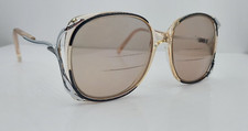 Vintage Le Star Sasha Black Gray Oval Sunglasses Hong Kong FRAMES ONLY