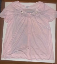 Vintage Vanity Fair Nighty Top 1970's Mint Pink Sheer Size S