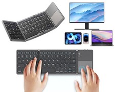 Mini Thin Fold Wireless Bluetooth Keyboard With Touchpad for iOS Android Windows