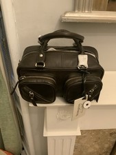 NEW WITH TAGS, BRAMPTON  DARK BROWN 2 HANDLE LEATHER BAG