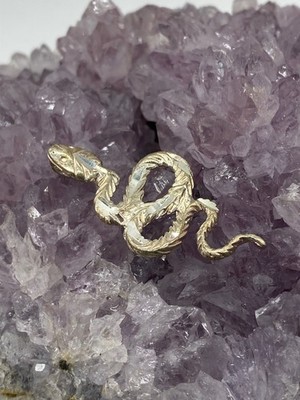 Vintage Sterling Silber Schlange Anhänger Charm