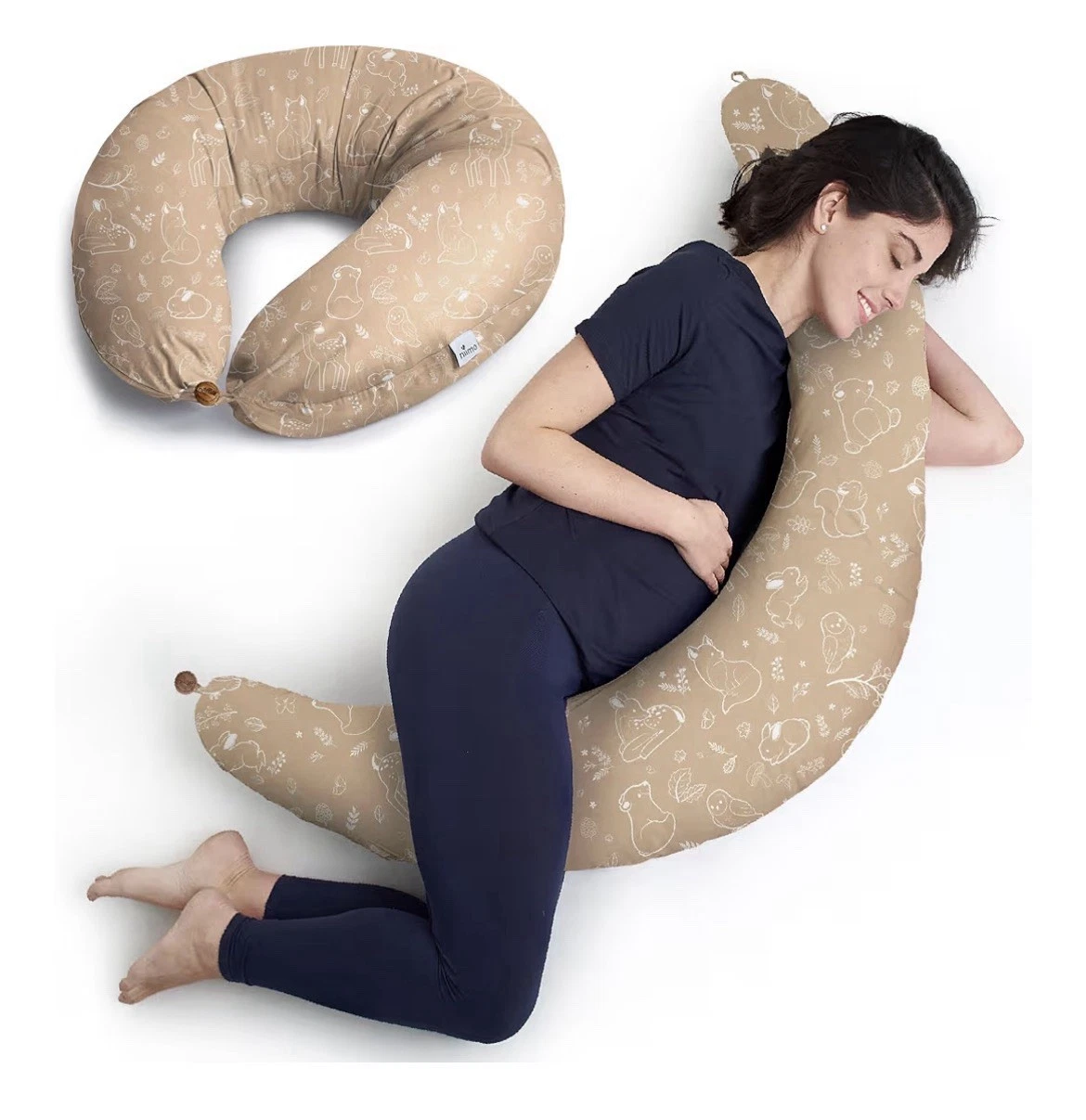 Pregnancy Nursing Pillow 2 in 1 with 100% Cotton Cover, Forest Beige (Niimo XXL)
Opens in a new wind