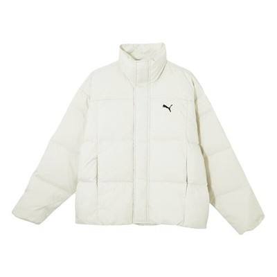 PUMA Classics Relaxed Down Jacket Brand Logo Stand Collar Warm Zipper Long