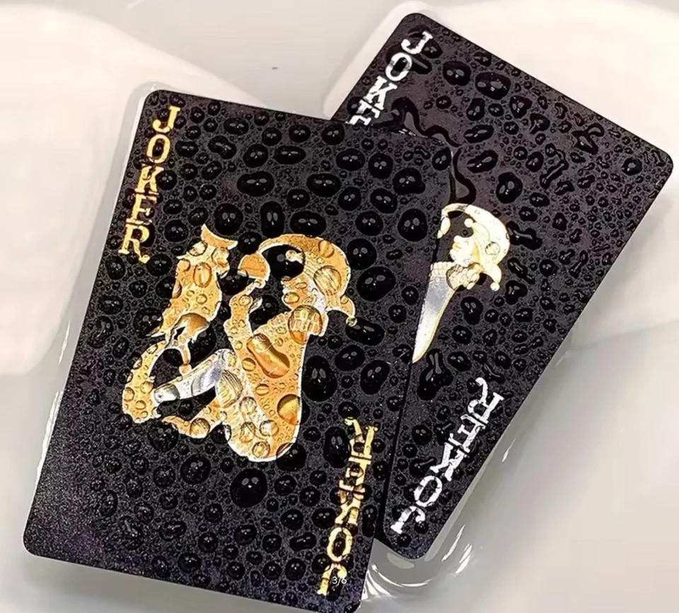 • Jeu de cartes Poker Noir Jaune Waterproof 54 cartes • - Photo 3/4