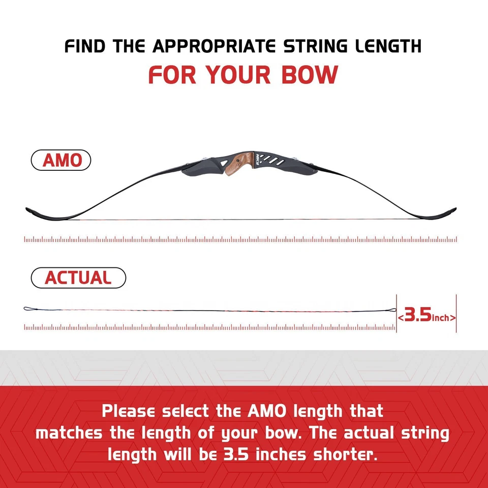 Archery Flemish Twist Bow String 14 16 Strand AMO 59-62'' Recurve Bow Shoot - Image 3 of 4