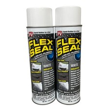 2 Pack Flex Seal White Liquid Rubber Sealant Spray 14oz Cans Stop Leaks Fast NEW