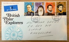 Great Britain stamps first day covers. Polar Explorers 1972
