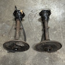 Porsche 356 A Pre-a Rear Axle Tube Pair W Backing Plates Parking Brake Cables