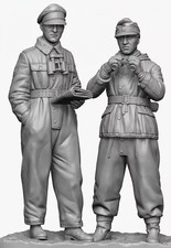 1/35 Resin Figure WW2 German Tank Officers 2 Figures Unassembled Unpainted