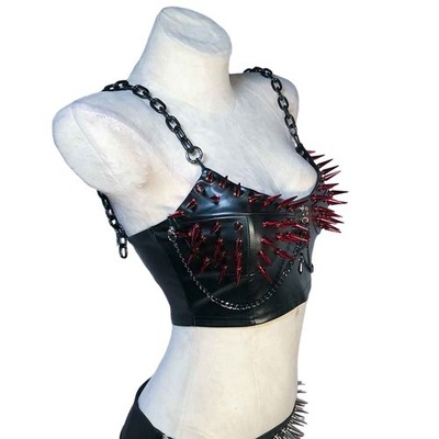 Goth Tops Emo Clothing Grunge Scene Spiked Y2K Punk Rock Clothes Gothic Tank