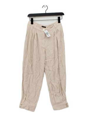 Massimo Dutti Women's Trousers S Cream Acetate with Viscose Tapered Cropped