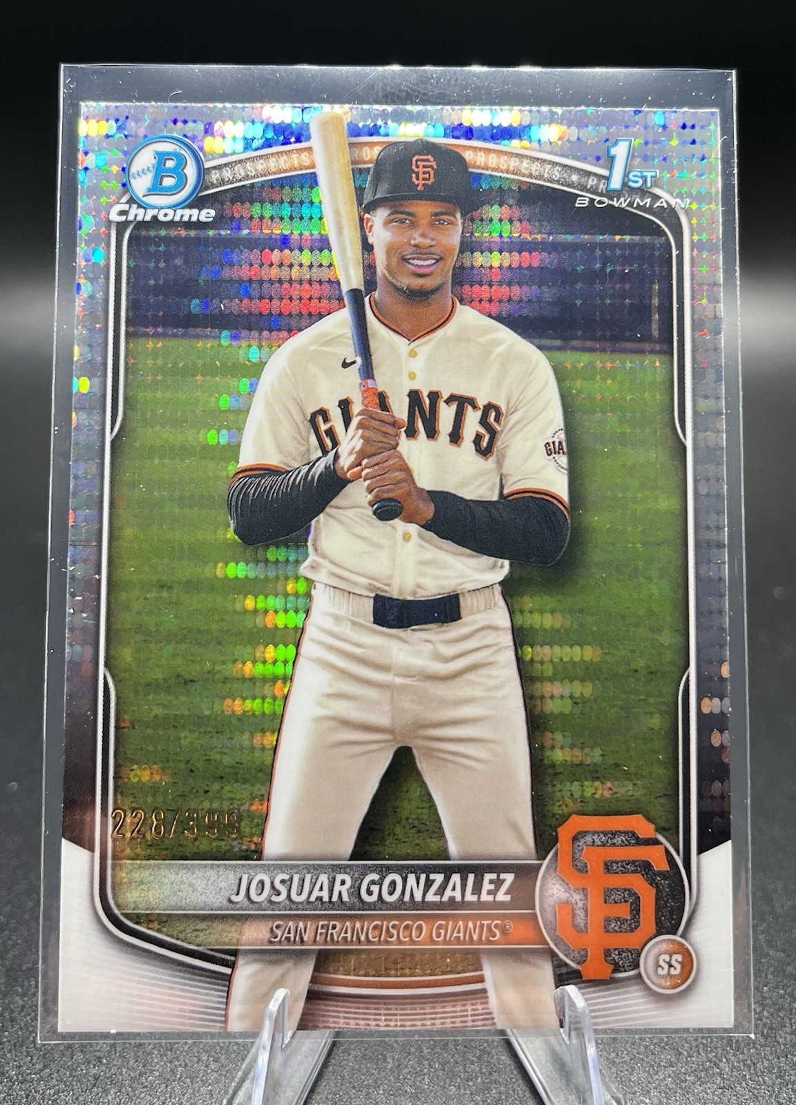 2025 Bowman Chrome Josuar Gonzalez Bowman 1st Pulsar Refractor /399 Giants