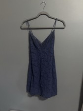victoria  s secret twee full lace Y2K rock mini slip dress size xl navy blue