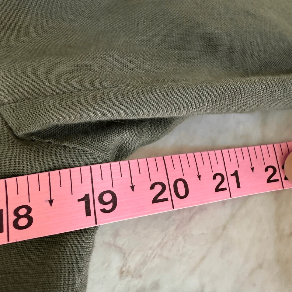 Willi Smith 100% linen olive green ruffle hem jacket size 6 - Image 3 of 4