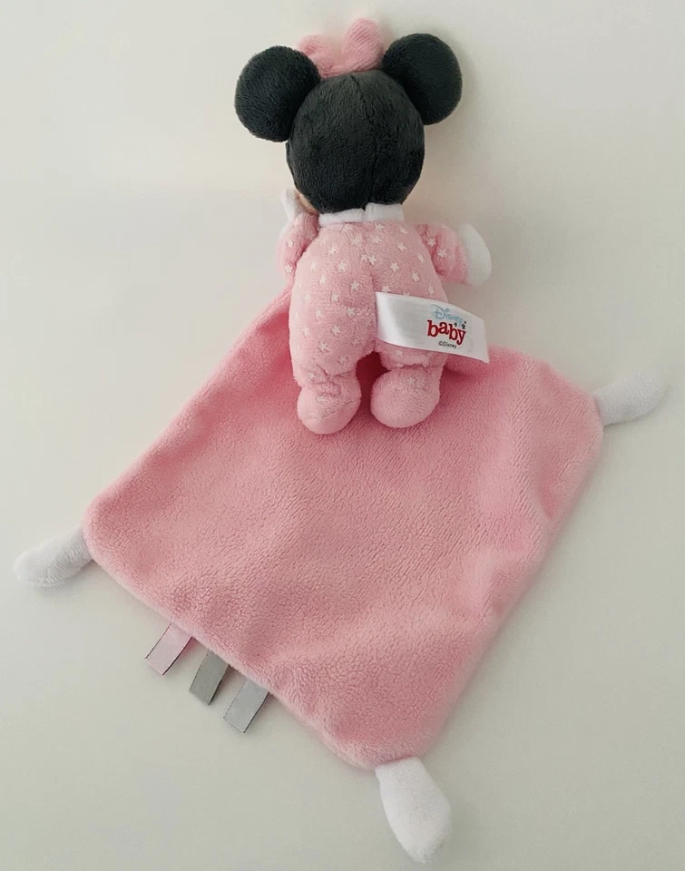 🌟Doudou plat Mouchoir Minnie rose blanc Hello Star DISNEY BABY Nicotoy - Photo 2/2