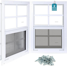 2 Pack Shed Windows, 12"X18" Flush Mount Household Windows with Thicker Tempered