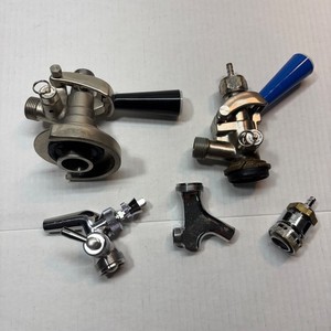 Lot of Draft Keg Coupling Kegerator Nozzle Gauge Set.  Beer Birch Beer