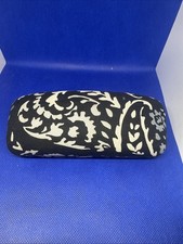 Vera Bradley Hard Shell Eyeglass Case Black White Clamshell Protection