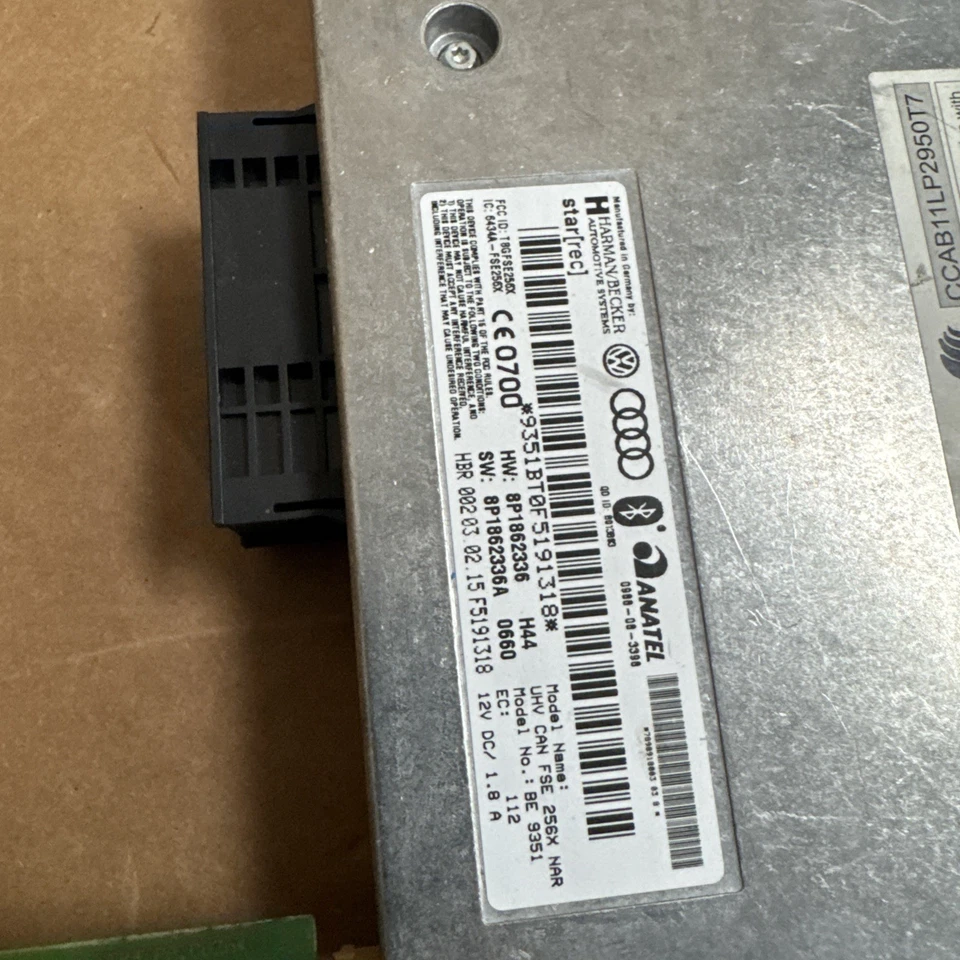 2008 2012 2014 2015 AUDI R8 BLUETOOTH COMMUNICATION CONTROL MODULE UNIT OEM 1225 - Image 3 of 4